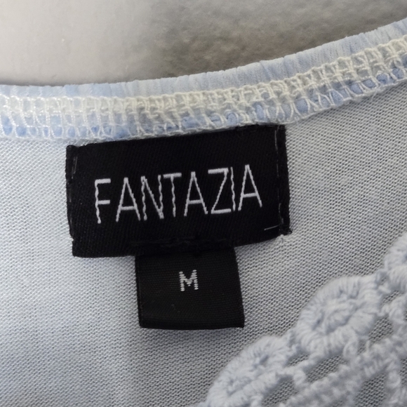 Fantazia 100% Silk Ombre Sheer Lace Fairycore Balletcore Whimsy Tunic Top Size M - Picture 6 of 10